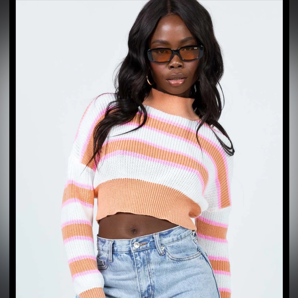 Princess Polly Mock Neck Sweater Orange